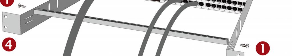When connecting cables to the rear panel of the user station or switch, drape them over the cable-support bar.