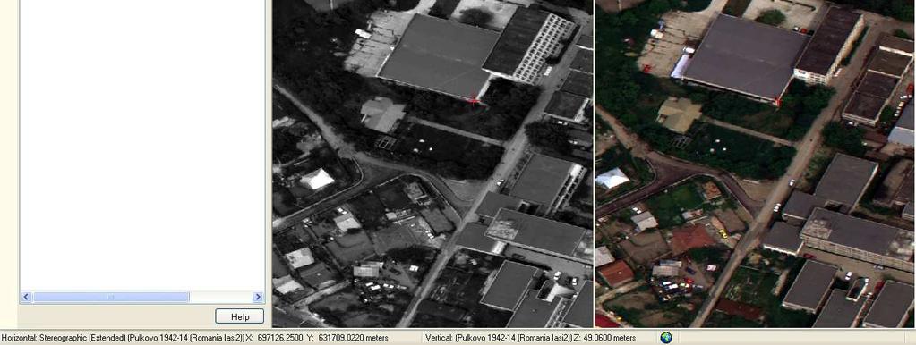 For photogrammetric exploatation, a digital aerial triangulation has been made using the panchromatic images. From the initial data we have extracted an strip image for the studied area.