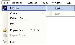 Fig 17: Main Menu Bar access to the Log File command. i. The Log File window should open, which is shown in Fig 17. Click on the.