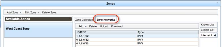 Configure Path Discovery 1. Click the Zone Networks tab to view the coordinates of network space to be probed. 2. If you find the grid empty, set the scope of discovery.