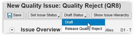APPENDIX 1: How to save Issue as Draft. 1. Click the Draft Status button. 2. Click Draft.