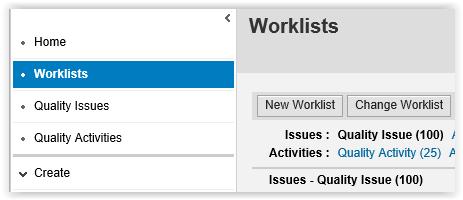 1. Select the appropriate Worklist in the Issues section. 2.