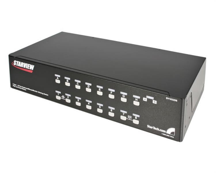 Dual User 16 Port 1U Rackmount PS/2 KVM Switch with OSD Product ID: SV1632DS A rock-solid, reliable KVM switch for mission-critical datacenter environments. StarTech.