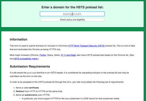 PRELOADING HSTS INTO THE BROWSER