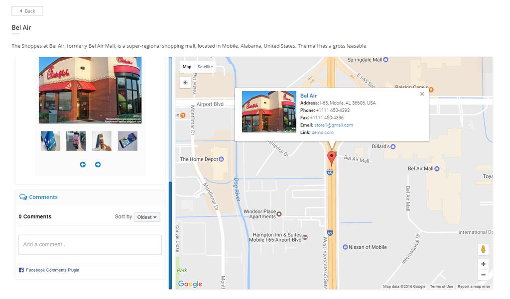 3.2. Store View Page Customers can also view location details marked on the map by a colored pin Customers can see