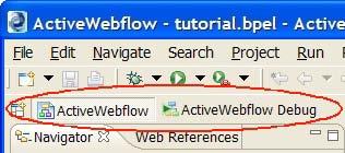 ActiveWebflow Designer Perspective The ActiveWebflow Designer perspective is the default product perspective and contains the views, editor, menus, and toolbars that support the tasks for designing
