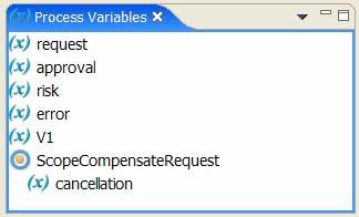 Viewing Variables The Process Variables view has several features to help you easily define and use variables, such as: Quickly view variable(s) in use by selecting an activity in Outline or Process