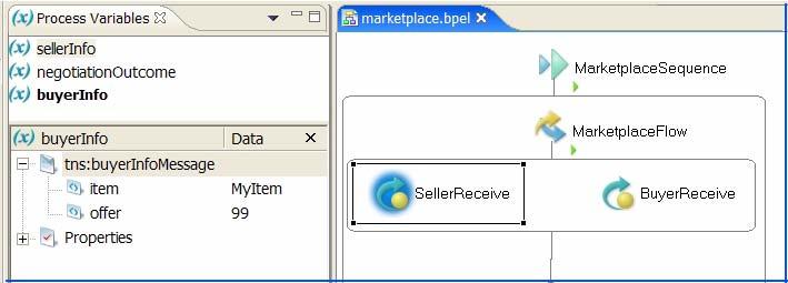 6 Right-mouse click the variable and select View Data. 7 Step to the next activity to execute the current activity. The following example shows the normal result of variable processing.