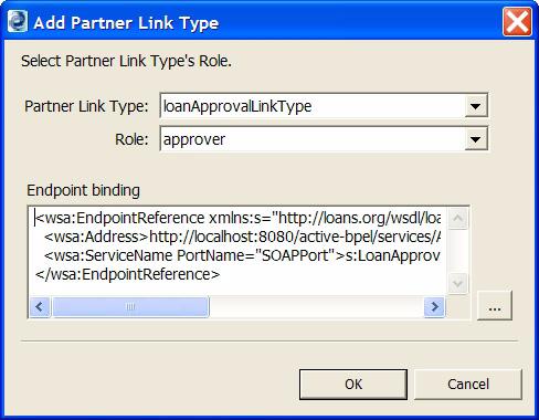 9 After you select OK, the partner definition appears in the editor, as shown in the example.