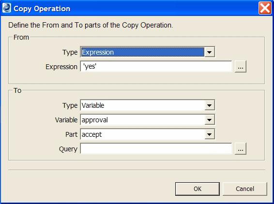 4 In the Copy Operations dialog, complete the FROM part as follows: a Select Expression from the Type list.