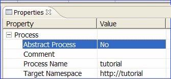 Step 8: Disable the Abstract Process setting and validate your process 1 Click on a blank part of the Process Editor to display the Properties view for the process.