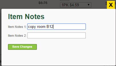 ordering for multiple people or departments add a note as a reminder of who