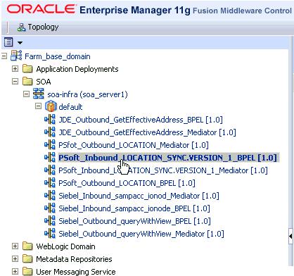 Designing an Inbound BPEL Process for Event Integration Figure 4 113 Oracle Enterprise Manager Console 3.