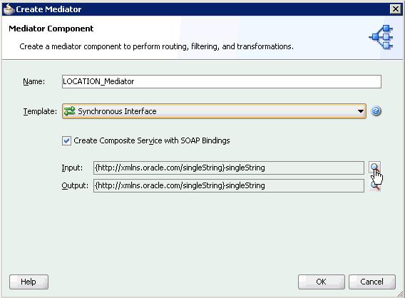 Configuring a Mediator Outbound Process Figure 5 16 Create Mediator Dialog 2. In the Name field, enter a name to identify the new outbound Mediator process component (for example, LOCATION_Mediator).