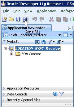 Configuring a Mediator Inbound Process Figure 5 80 Save All Icon You are now ready to deploy the Mediator inbound process.