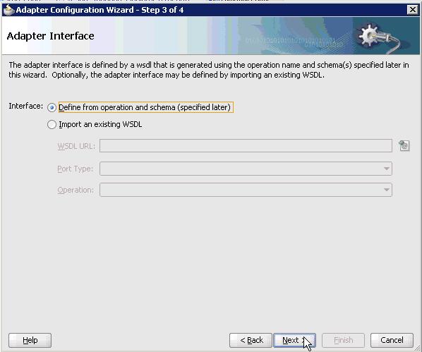 Designing an Inbound BPM Process Using Transformations for Event Integration Figure 6 129 Adapter Interface Page 4.