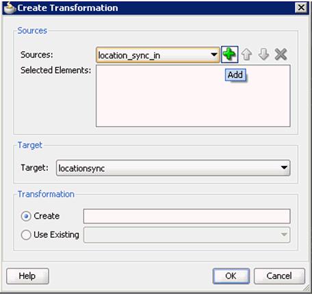 Designing an Inbound BPM Process Using Transformations for Event Integration Figure 6 145 Edit Transformations Dialog 27. Click the Plus icon.