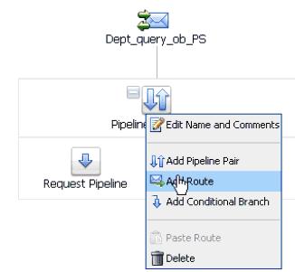 Configuring Outbound Processing Using Oracle Service Bus (J2CA Configuration) Figure 7 34 Add Route The RouteNode1