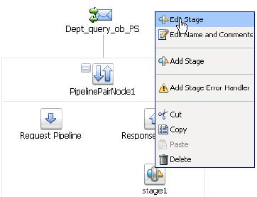 Configuring Outbound Processing Using Oracle Service Bus (J2CA Configuration) Figure 7 42 Edit Stage Selected 11.