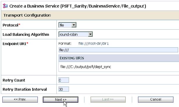 Configuring Inbound Processing Using Oracle Service Bus (J2CA Configuration) Figure 7 68 Message Type Configuration Page 5.