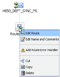 Configuring Inbound Processing Using Oracle Service Bus (J2CA Configuration) Figure 7 76 Edit Route 3.