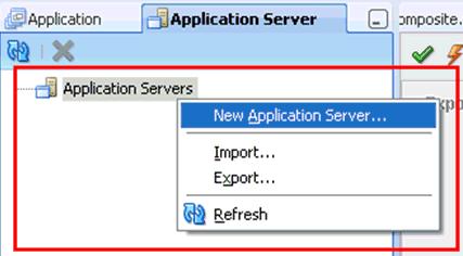 Figure 4 1 Application Server Navigator The Application Server tab is displayed, as shown in Figure 4 2. Figure 4 2 Application Server Tab 3.