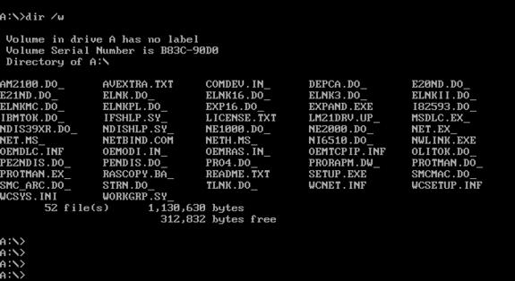 Windows Command Mode and DOS DOS (before 1992) Common command: dir, cd, del, rd,
