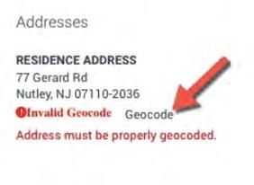 geocode warning. The GIS map displays.