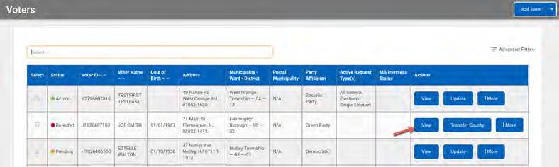 Click Voter in the left navigation panel. The Voters list displays. 2.
