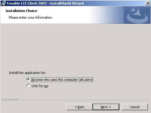 Client The LCE Windows Log Agent client installs by clicking on the.msi distribution file, which will launch the InstallShield Wizard.
