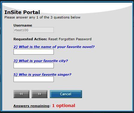 security questions OR to receive a