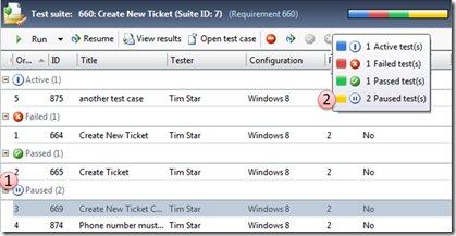 test(s) state indicator To resume the test execution either Right-click the test