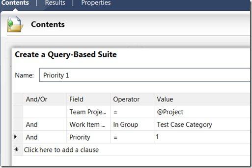 want. To add a query based suite use the New dropdown and select Query-based suite: Again we
