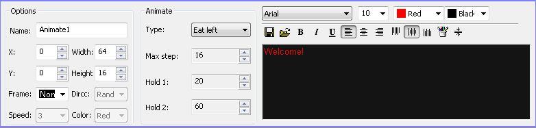 Animation Object By clicking on the Animate on the Animation Object, parameter will display