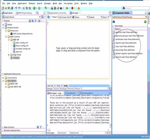 Samples: Customizing ADF Applications with Oracle Business Process Management Workspace Task Flows Figure A 13 Choosing