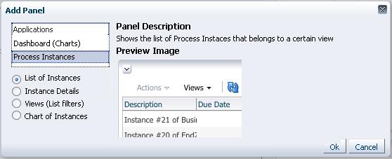 Creating Custom Pages in Process Workspace 3. In the Panel properties section, from the Data Source list, select a data source for this dashboard panel.