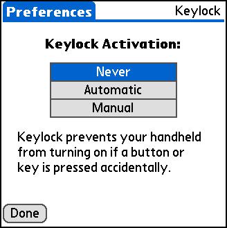 CHAPTER 13 Your Personal Settings When Keylock is on, your handheld does not respond when you press the buttons on the front of your handheld.