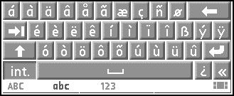 int. - international Tap here to display uppercase keyboard Tap here to display numeric keyboard Tap here to display