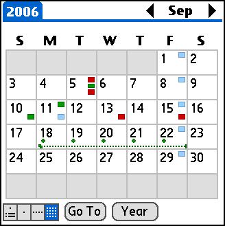 0 1 Press Calendar. 2 Tap the icons in the lower-left corner to see four different Calendar views: Did You Know? You can use a favorite photo as the background for your Agenda View.