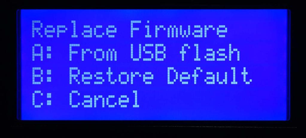This should be the only file on the flash drive. Figure 5 - Serial Port Reinsert the USB flash drive into the controller and power it on while holding down the CONF button.