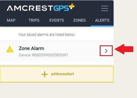 2.7.2. Managing Existing Alerts Once an alert has been established and applied to a custom zone, the