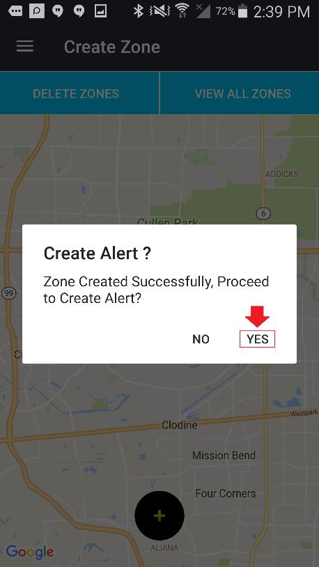 outside its boundaries. No-Go Zone These zones can trigger an alarm if the tracker is detected within its boundaries.