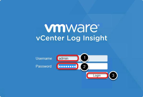 Login to Loginsight-01a User: admin Password: VMware1!