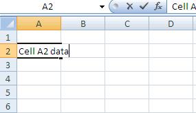 To enter data in an active cell: Click in the cell