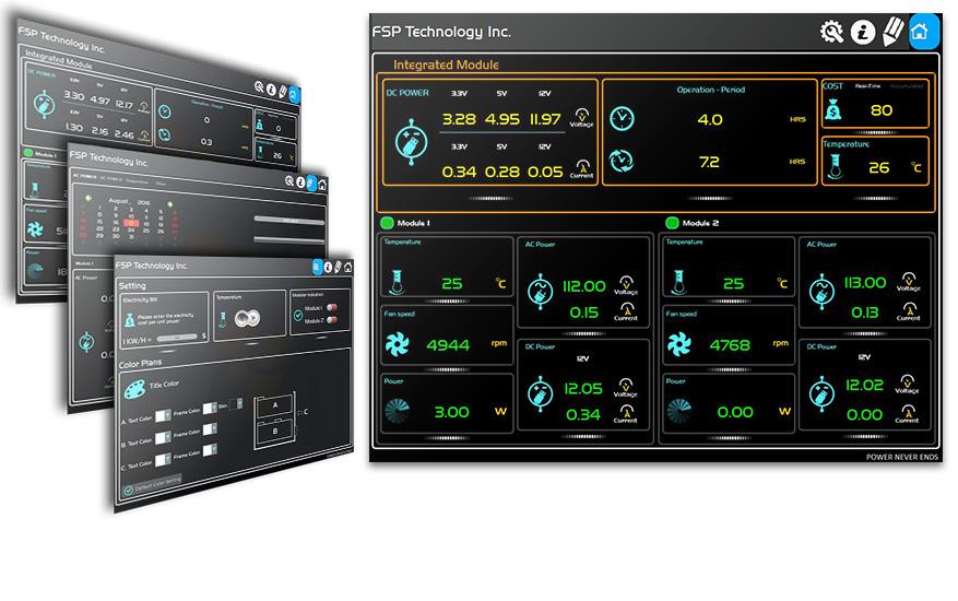 User Interface FSP Guardian Software Desktop monitoring and control software Twins Series Connect the USB of Twins 500W or 700W to a motherboard USB header, you can use FSP Guardian software to