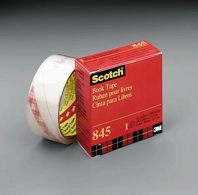 Tapes Scotch Book Tape 845 Excellent for repairing, reinforcing, protecting and covering bound edges and surfaces. Use on books, magazines, pamphlets, record album jackets and more.