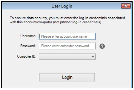 Type your credentials, select the Computer ID, and then click the Login button.