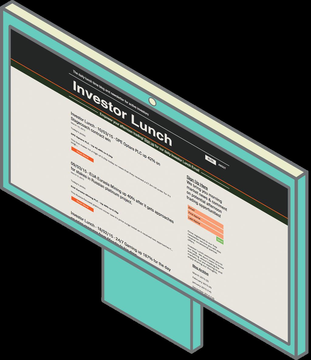 8 Financial Portfolio - In House Investor Lunch DATABASE SIZE: 49,000 Investor Lunch is a daily lunchtime blog and newsletter for active traders and investors.