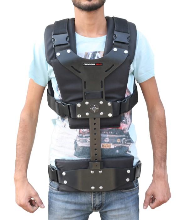 Comfort Arm & Vest 4 To adjust your personal fit for the arm connector to the vest pull on the stainless steel release pin and slide the connecting plate up or down until you find the spot best