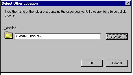 Software Installation 3. Click Browse and select the appropriate directory on the Document & Software CD for the driver.